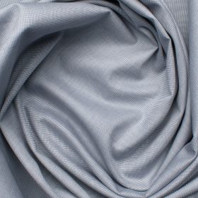 Burgoyne Men's Giza Cotton Solids 2.25 Meter Unstitched Shirting Fabric (Silver Grey)