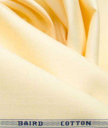 Burgoyne Men's Giza Cotton Solids 2.25 Meter Unstitched Shirting Fabric (Yellow)