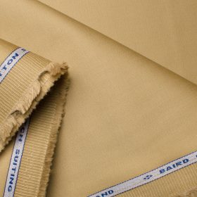 Burgoyne Men's Cotton Solids 1.50 Meter Unstitched Stretchable Cotton Trouser Fabric (Latte Beige)