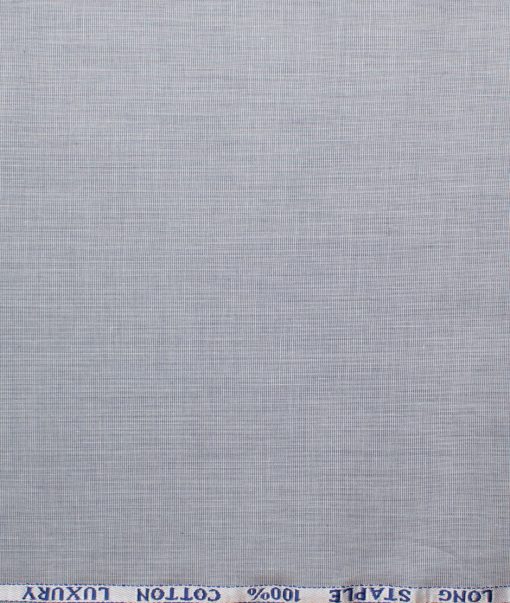 Cadini Men's Luxury Cotton Self Design 2.25 Meter Unstitched Shirting Fabric (Light Grey)