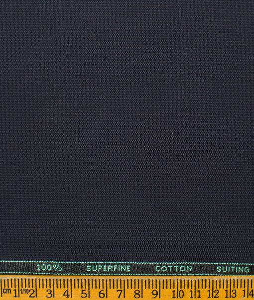Cadini Men's Superfine Cotton Houndstooth 1.50 Meter Unstitched Superfine Cotton Trouser Fabric (Dark Grey)