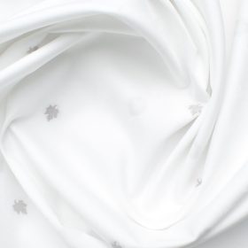 Luthai Men's Supima Cotton Self Design 2.25 Meter Unstitched Shirting Fabric (White & Grey)
