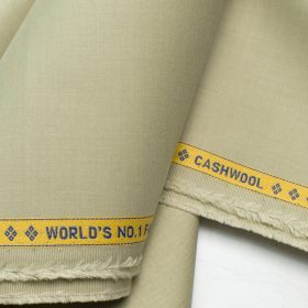 Luthai Men's Supima Cotton Solids 1.50 Meter Unstitched Stretchable Supima Cotton Trouser Fabric (Beige)