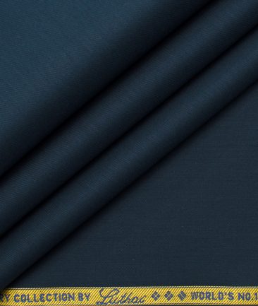 Luthai Men's Supima Cotton Solids 1.50 Meter Unstitched Stretchable Supima Cotton Trouser Fabric (Dark Blue)
