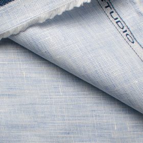 Raymond Men's Linen Structured 3.75 Meter Unstitched Suiting Fabric (Sky Blue)
