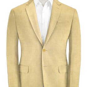 Raymond Men's Linen Checks 3.75 Meter Unstitched Suiting Fabric (Yellow)