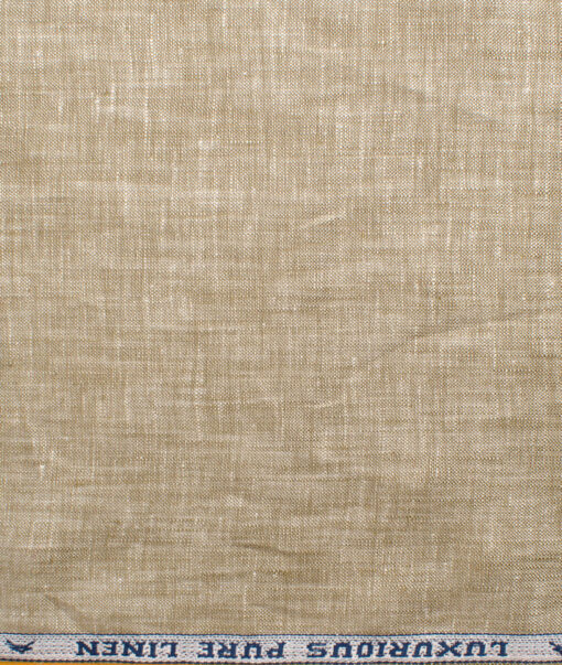 Raymond Men's Linen Self Design 3.75 Meter Unstitched Suiting Fabric (Oat Beige)