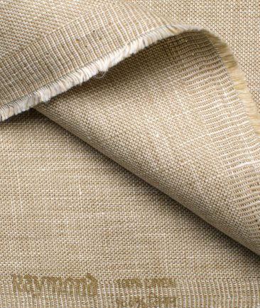 Raymond Men's Linen Structured 3.75 Meter Unstitched Suiting Fabric (Oat Beige)