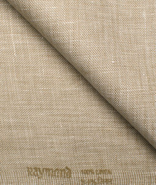 Raymond Men's Linen Structured 3.75 Meter Unstitched Suiting Fabric (Oat Beige)