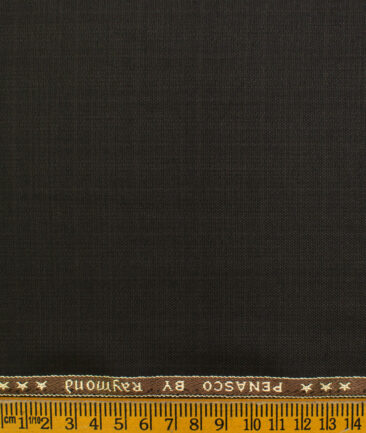 Raymond Men's Polyester Viscose Checks  Unstitched Suiting Fabric (Dark Brown)