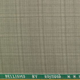 Raymond Men's Polyester Viscose Checks  Unstitched Suiting Fabric (Pistachious Beige)