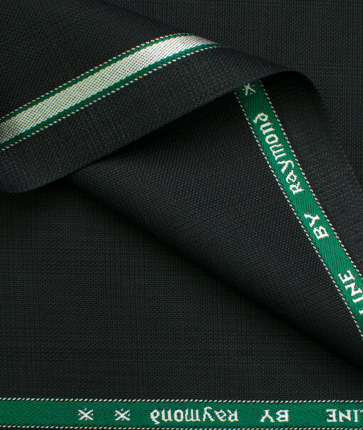 Raymond Men's Polyester Viscose Checks  Unstitched Suiting Fabric (Dark Sea Green)