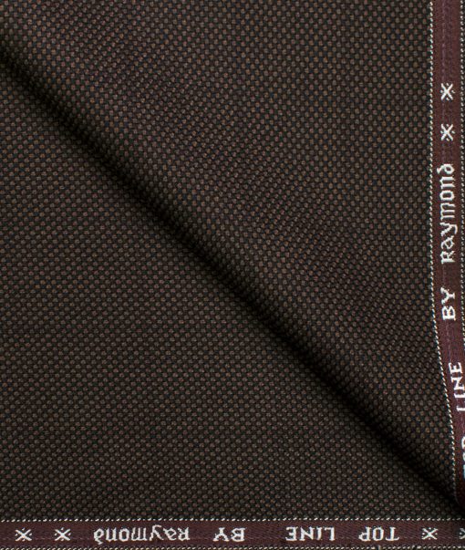 Raymond Men's Polyester Viscose Checks  Unstitched Suiting Fabric (Brown)