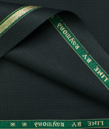 Raymond Men's Polyester Viscose Structured  Unstitched Suiting Fabric (Dark Green)