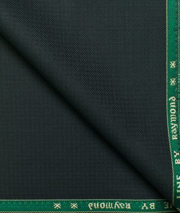 Raymond Men's Polyester Viscose Structured  Unstitched Suiting Fabric (Dark Green)