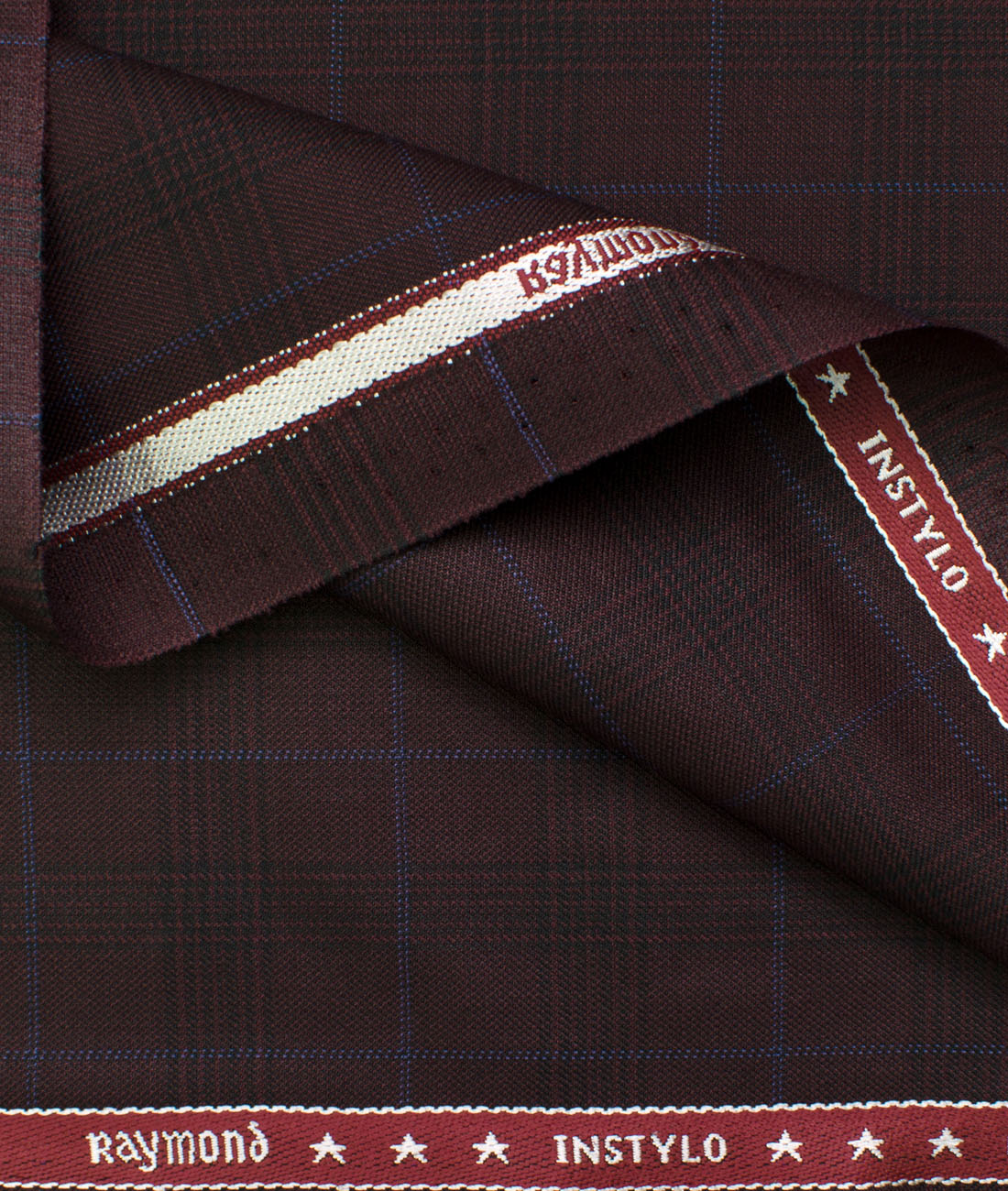 Raymond Men's Polyester Viscose Checks Unstitched Suiting Fabric (Dark ...