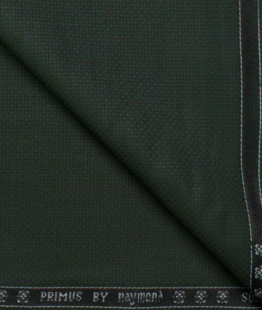 Raymond Men's Polyester Viscose Solids  Unstitched Suiting Fabric (Pine Green)