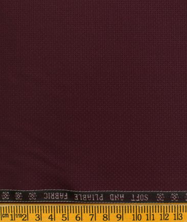 Raymond Men's Polyester Viscose Structured  Unstitched Suiting Fabric (Dark Wine)