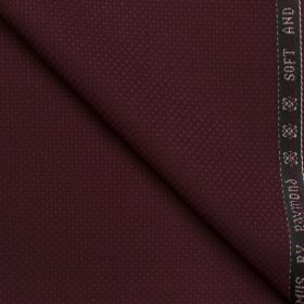 Raymond Men's Polyester Viscose Structured  Unstitched Suiting Fabric (Dark Wine)