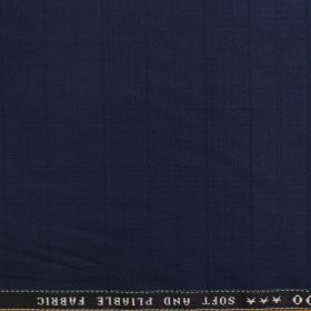 Raymond Men's Polyester Viscose Checks  Unstitched Suiting Fabric (Dark Royal Blue)