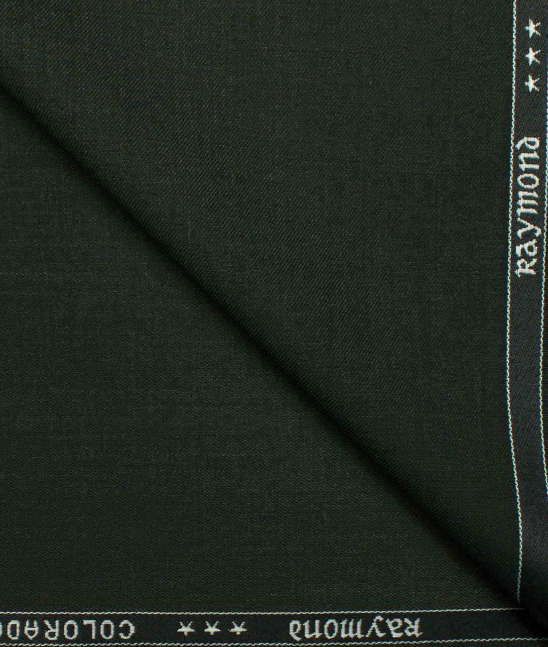 Raymond Men's Polyester Viscose Self Design  Unstitched Suiting Fabric (Dark Green)