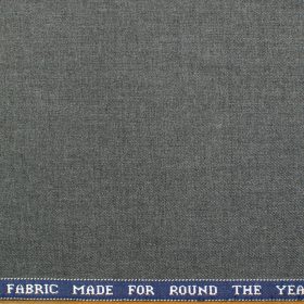 Raymond Men's Polyester Viscose Self Design  Unstitched Suiting Fabric (Medium Worsted Grey)