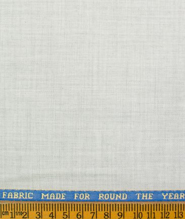 Raymond Men's Polyester Viscose Self Design  Unstitched Suiting Fabric (Very Light Grey)