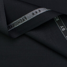 Raymond Men's Polyester Viscose Self Design  Unstitched Suiting Fabric (Dark Navy Blue)