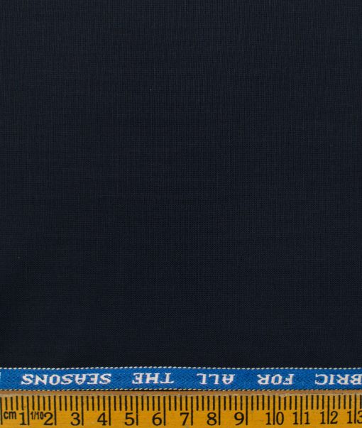 Raymond Men's Polyester Viscose Solids  Unstitched Suiting Fabric (Dark Navy Blue)