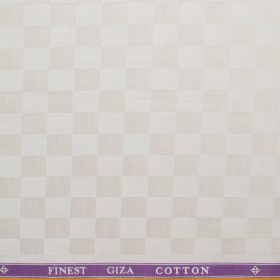 Soktas Men's Giza Cotton Self Design 2.25 Meter Unstitched Shirting Fabric (Beige)