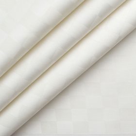 Soktas Men's Giza Cotton Self Design 2.25 Meter Unstitched Shirting Fabric (Cream)