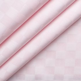 Soktas Men's Giza Cotton Self Design 2.25 Meter Unstitched Shirting Fabric (Pink)