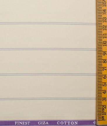 Soktas Men's Giza Cotton Striped 2.25 Meter Unstitched Shirting Fabric (Banana Yellow)
