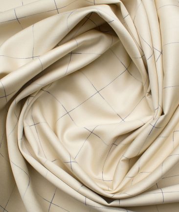 Soktas Men's Giza Cotton Checks 2.25 Meter Unstitched Shirting Fabric (Daffodil Yellow)
