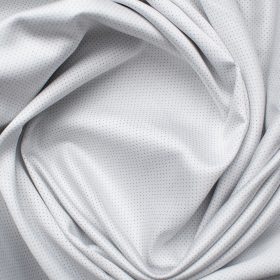 Soktas Men's Giza Cotton Self Design 2.25 Meter Unstitched Shirting Fabric (Light Grey)