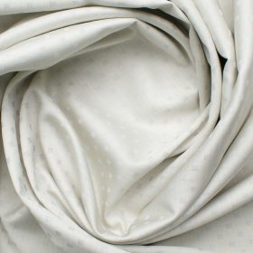 Soktas Men's Giza Cotton Self Design 2.25 Meter Unstitched Shirting Fabric (Ivory Beige)