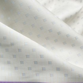 Soktas Men's Giza Cotton Self Design 2.25 Meter Unstitched Shirting Fabric (Ivory Beige)