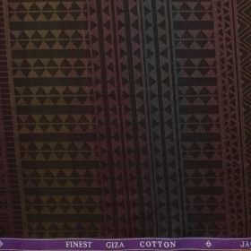Soktas Men's Giza Cotton Self Design 2.25 Meter Unstitched Shirting Fabric (Light Brown)