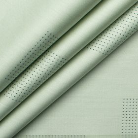 Soktas Men's Giza Cotton Self Design 2.25 Meter Unstitched Shirting Fabric (Olive Green)