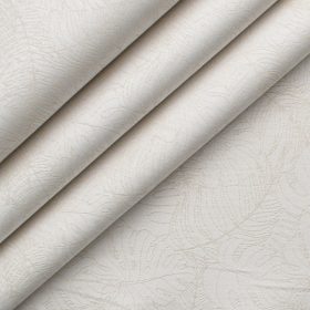 Soktas Men's Giza Cotton Self Design 2.25 Meter Unstitched Shirting Fabric (Beige)