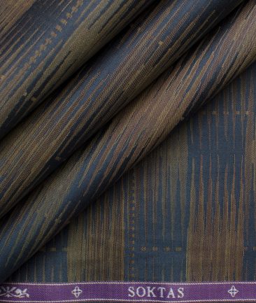 Soktas Men's Giza Cotton Self Design Unstitched Shirting Fabric (Light ...