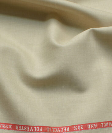 Raymond Men's Wool Solids Sustainouva  Unstitched Suiting Fabric (Cream) - Image 2