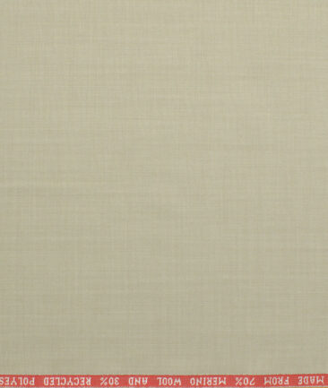Raymond Men's Wool Solids Sustainouva  Unstitched Suiting Fabric (Cream) - Image 3