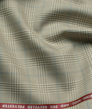 Raymond Men's Wool Checks Sustainouva  Unstitched Suiting Fabric (Sand Dollar Beige) - Image 2