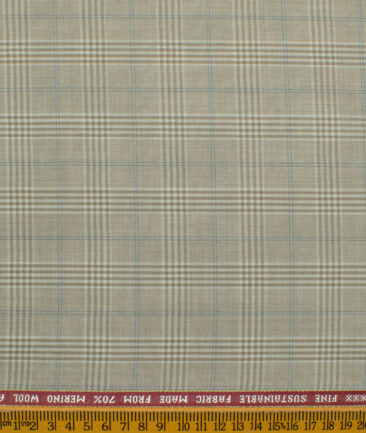 Raymond Men's Wool Checks Sustainouva  Unstitched Suiting Fabric (Sand Dollar Beige) - Image 3