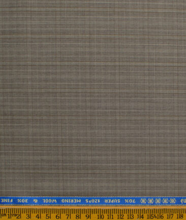 Raymond Men's Wool Checks Super 120's  Unstitched Suiting Fabric (Light Brown) - Image 3
