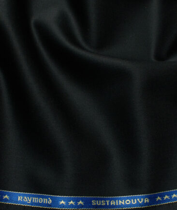 Raymond Exotic Men's Wool Solids Super 100's 3 Meter Unstitched Suiting Fabric (Black)