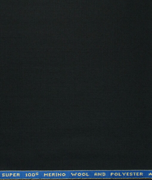 Raymond Exotic Men's Wool Solids Super 100's 3 Meter Unstitched Suiting Fabric (Black)