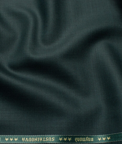 Raymond Exotic Men's Wool Solids Super 100's 3 Meter Unstitched Suiting Fabric (Dark Sea Green)