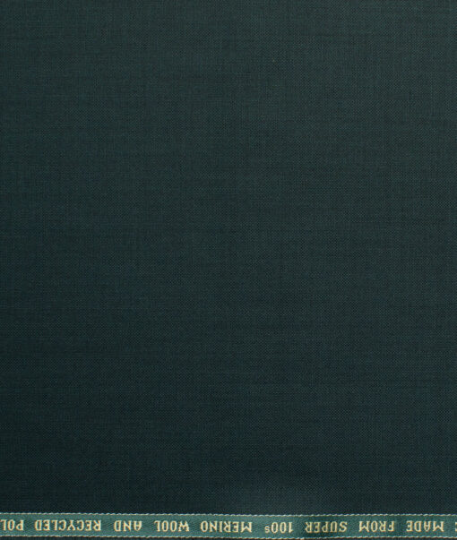 Raymond Exotic Men's Wool Solids Super 100's 3 Meter Unstitched Suiting Fabric (Dark Sea Green)